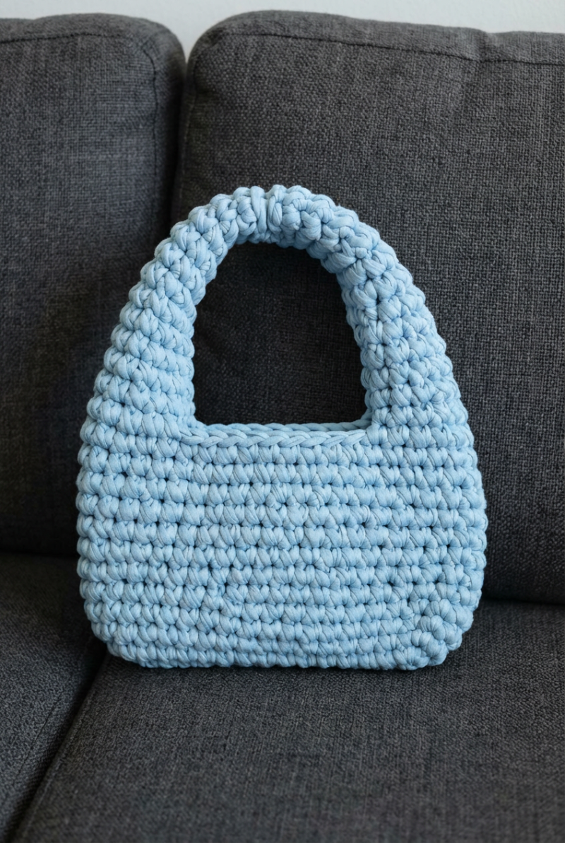 Bolso Celeste Grande Bolsa de Trapillo