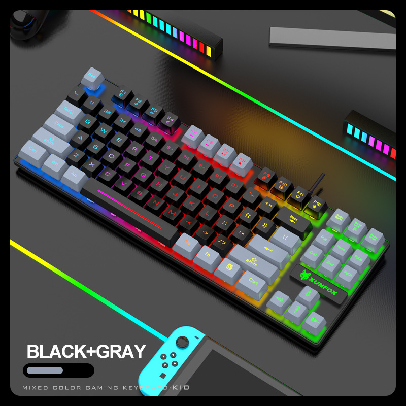 586879291 Teclado para juegos Teclado colorido de oficina con retroiluminación LED para PC de escritorio