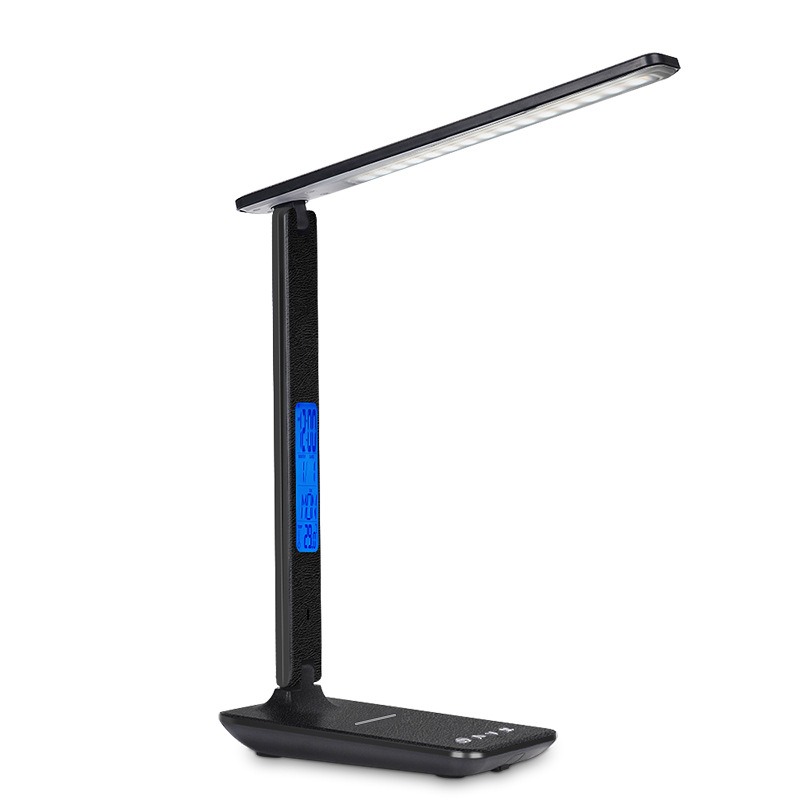 586879603 Reloj despertador plegable, visualización de la hora, aprendizaje, lectura, negocios, oficina, luz ajustable, lámpara de escritorio con protección par