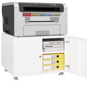 586879152 Muebles de oficina Gabinete para fotocopiadora Soporte para impresora con pedestal móvil blanco