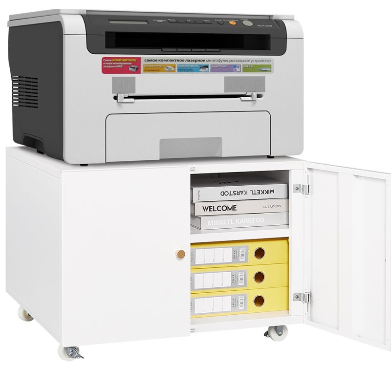 586879152 Muebles de oficina Gabinete para fotocopiadora Soporte para impresora con pedestal móvil blanco