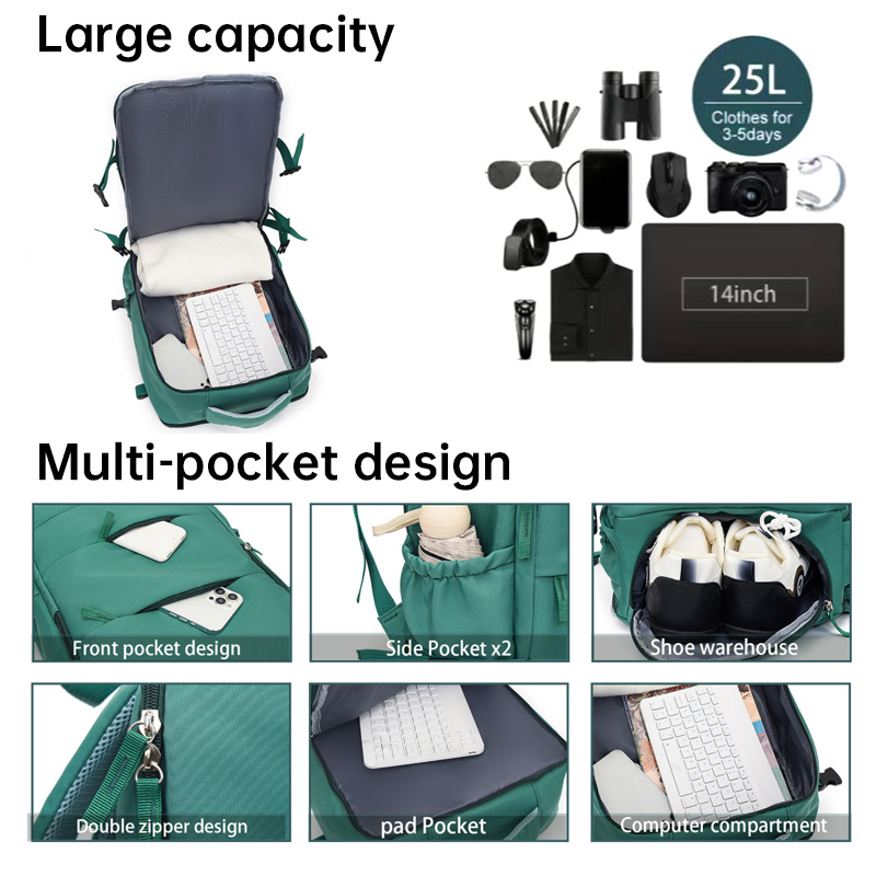 586751969 Mochila de Viaje Premium: Bolsa para Laptop Aprobada para Avión, Ideal para Escuela y Trabajo, Impermeable y de Equipaje de Mano para Hombres y Mujere