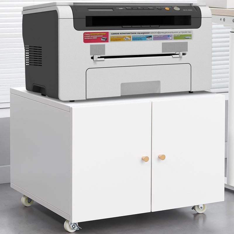 586879146 Muebles de oficina Gabinete para fotocopiadora Soporte para impresora con pedestal móvil blanco