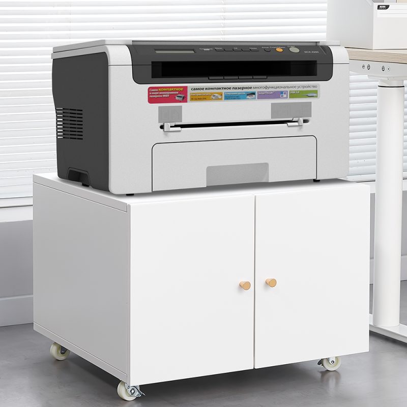 586879150 Muebles de oficina Gabinete para fotocopiadora Soporte para impresora con pedestal móvil blanco