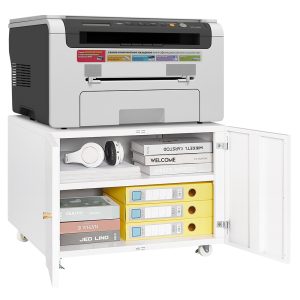 586879153 Muebles de oficina Gabinete para fotocopiadora Soporte para impresora con pedestal móvil blanco