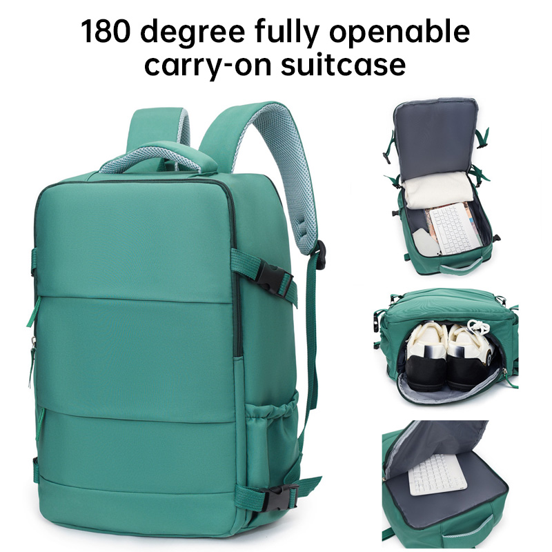 586751970 Mochila de Viaje Premium: Bolsa para Laptop Aprobada para Avión, Ideal para Escuela y Trabajo, Impermeable y de Equipaje de Mano para Hombres y Mujere