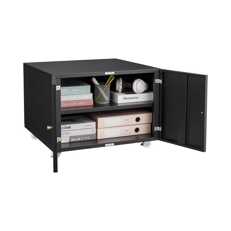 Mueble de oficina para fotocopiadora: armario blanco de acero de 2 puertas