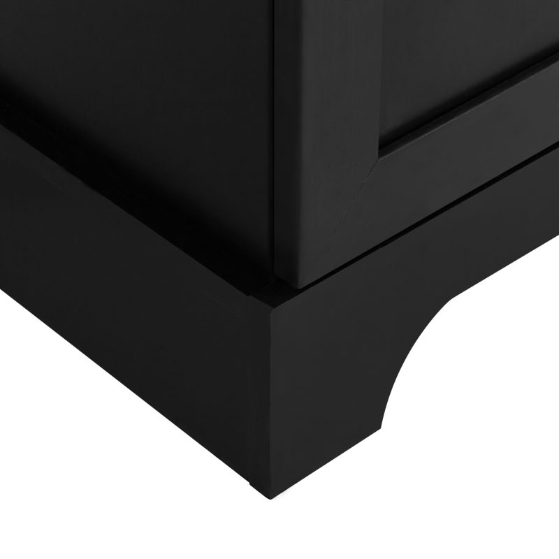 586879624 Armario de almacenamiento con dos puertas para baño, oficina, estante ajustable, tablero MDF, negro