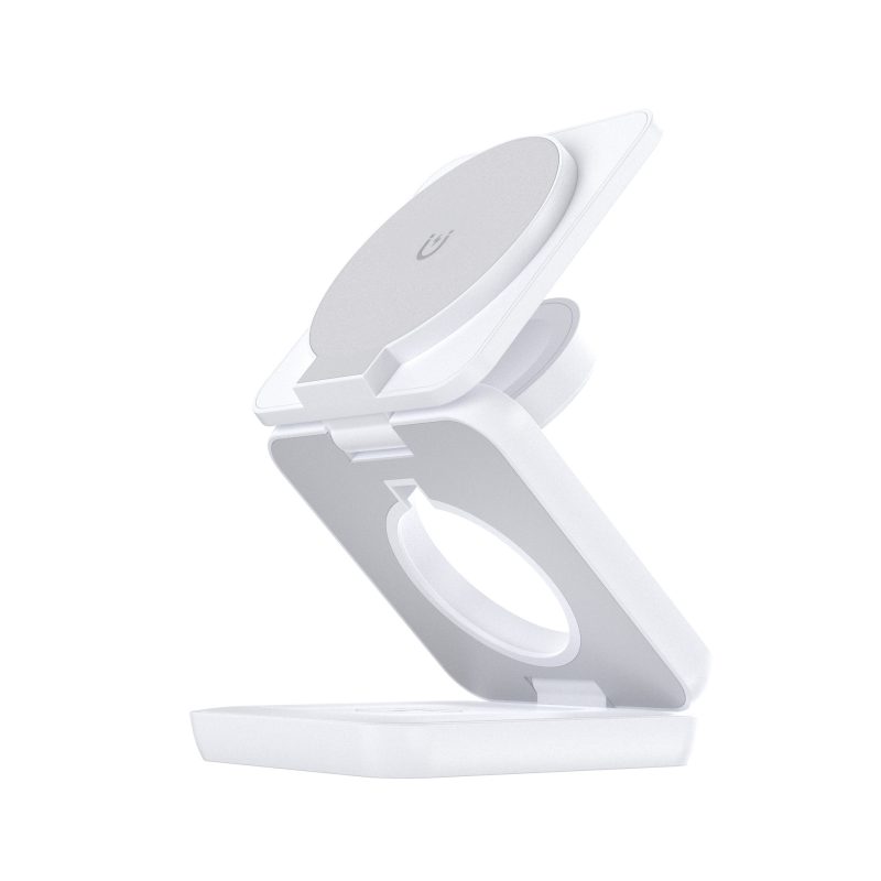 586756588 Cargador Inalámbrico Magnético 3 en 1 Plegable para iPhone, Adaptador de Corriente, Base de Carga y Soporte