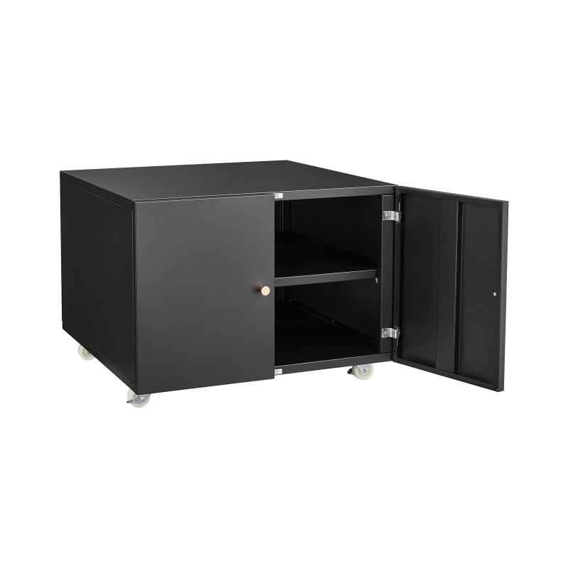 Mueble de oficina para fotocopiadora: armario blanco de acero de 2 puertas