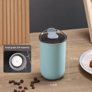 Taza de café estilo Ins, taza de agua portátil de acero inoxidable con tapa para trabajador de oficina en casa y oficina nórdica