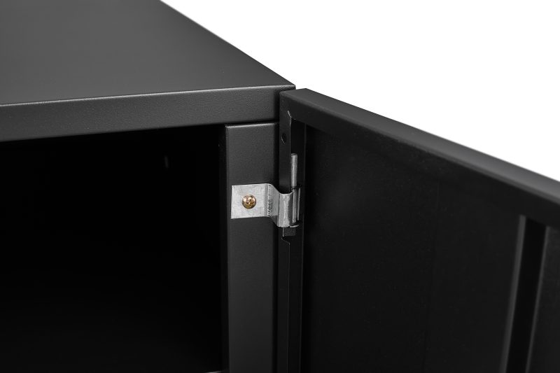 Mueble de oficina para fotocopiadora: armario blanco de acero de 2 puertas